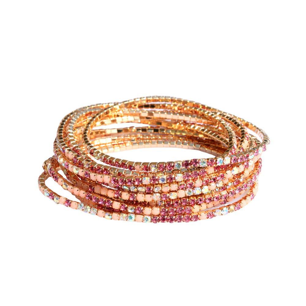 European & American Style Colorful Zircon Diamond Elastic Tennis Bracelet