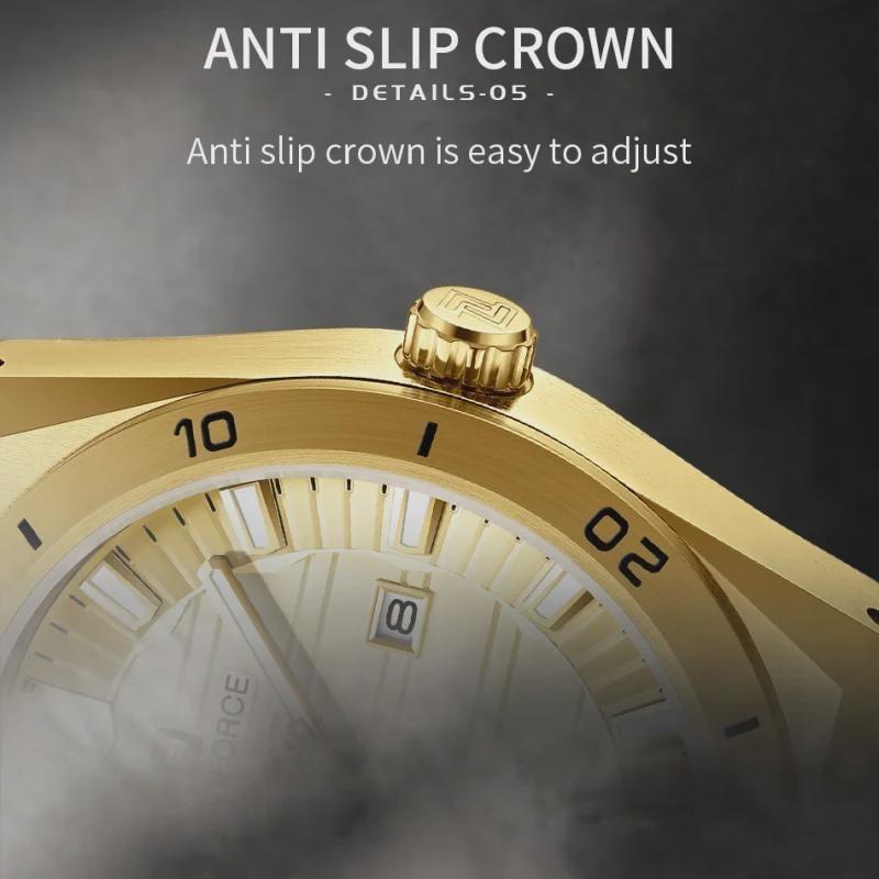 Stainless Steel Men's Wristwatch Waterproof Simple Fashion with Night Glow Pointer Calendar Display Male Watches