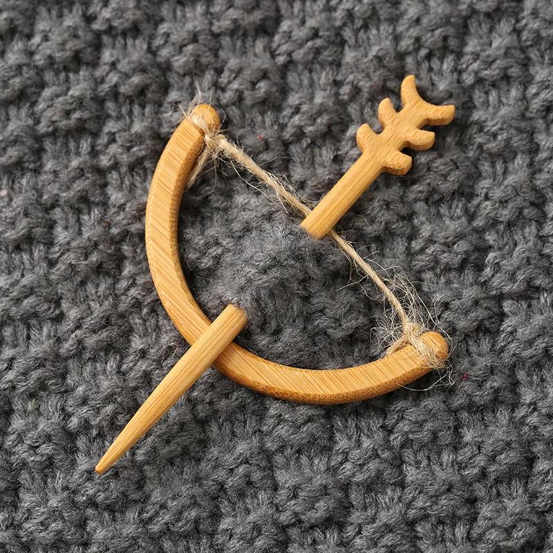 Brooch Pin With Wooden Animal Pattern Diy Craft Badge Cartoon Pin Funny Cute Shawl Pin Scarf Buckle Clasp Pins Jewelry Gift