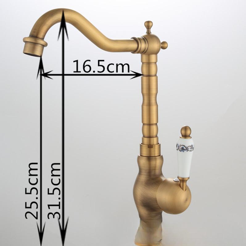 All-copper Creative Wash Basin Faucet Sink Retro Faucet Kitchen Hot and Cold Faucet Basin Dish Basin Faucet