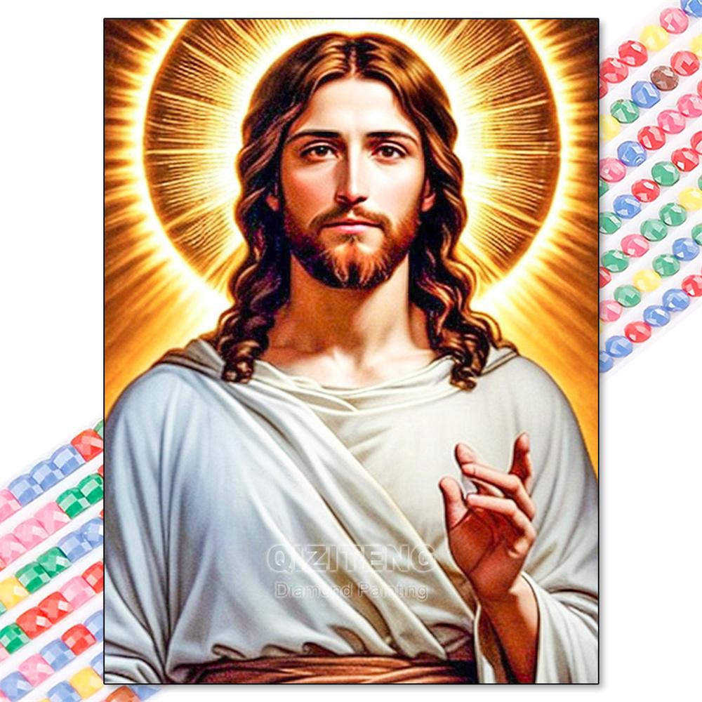 5D Diamond Painting Kit Jesus Cross Religious Sticker Diamond Embroidery Handmade DIY Mosaic Home Decoration Adult Gifts
