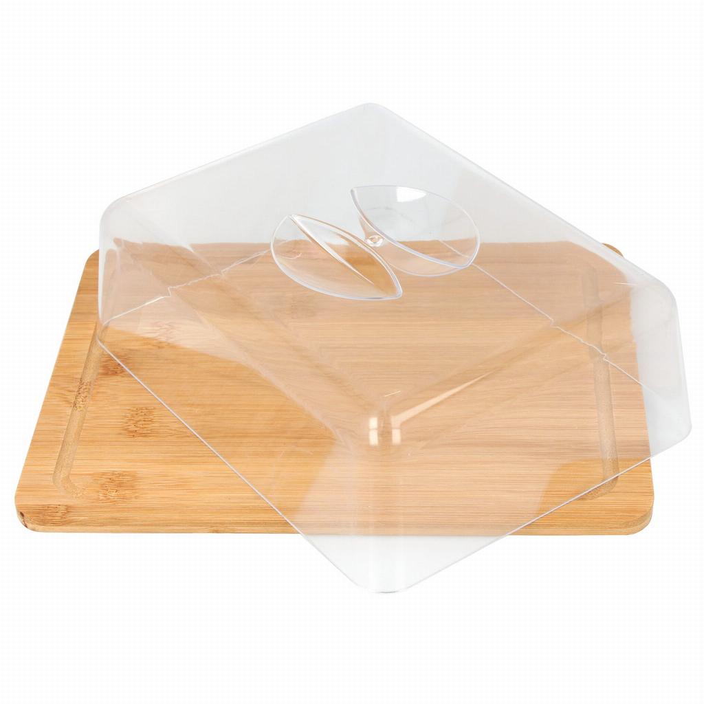 Drewniana deska z kloszem do podawania przechowywania 24,5x19x7.5 cm BRUNBESTE BB-2563