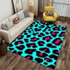 Leopard Print Turquoise Carpet suitable as a non-slip mat for the living room or bedroom sofa