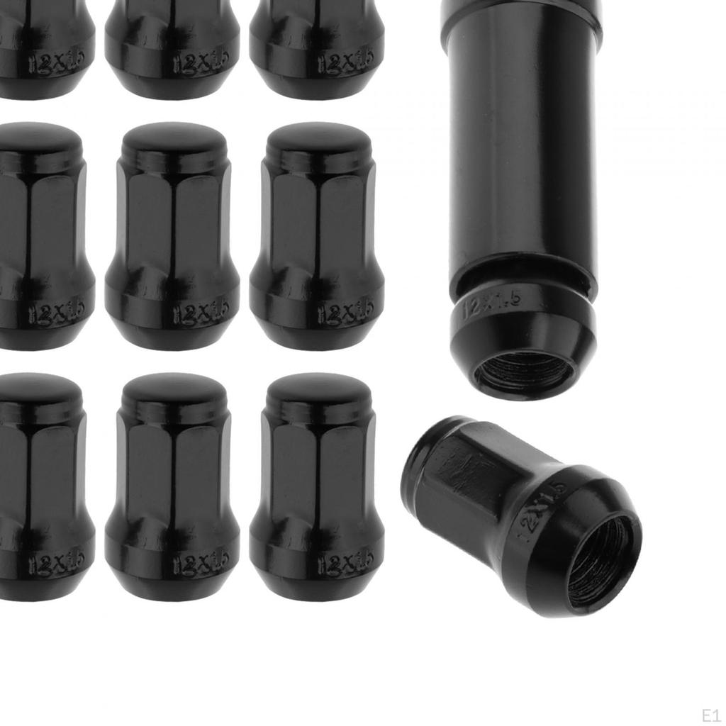 20 Pieces M12 Wheel Lug Nuts with Socket Open End Spare Parts Accessory Replacement