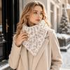 Damen Faux Dreiecksschal, Retro Winddichter Warmer Schal & Nackenschutz, Weicher Plüsch Geeignet für den Winter, Gemütlicher Flauschiger Wickel für Draußen, Handwaschbar