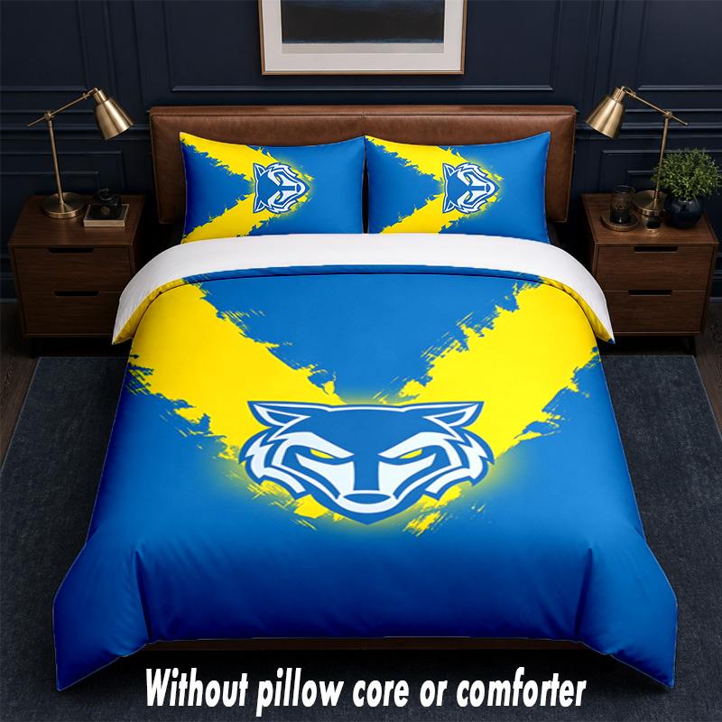 Warrington Wolves Design Bed Bedding Set 1 Duvet Cover + 2 Pillowcases Soft Breathable Household Bed Linens