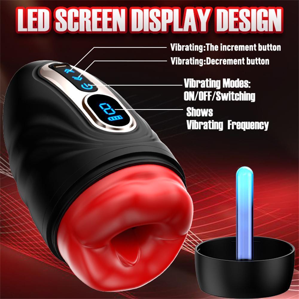 Male Masturbator Cup Intelligent Heating Penis Trainer Vaginal Penetration Pocket Pussy Big Mouth Sex Machine Sex Toys for Men