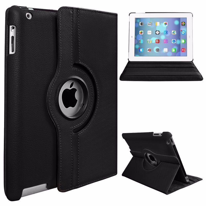 360 Grad drehbarer Ständer PU Leder Hülle Cover für Apple iPad2 iPad3 iPad4