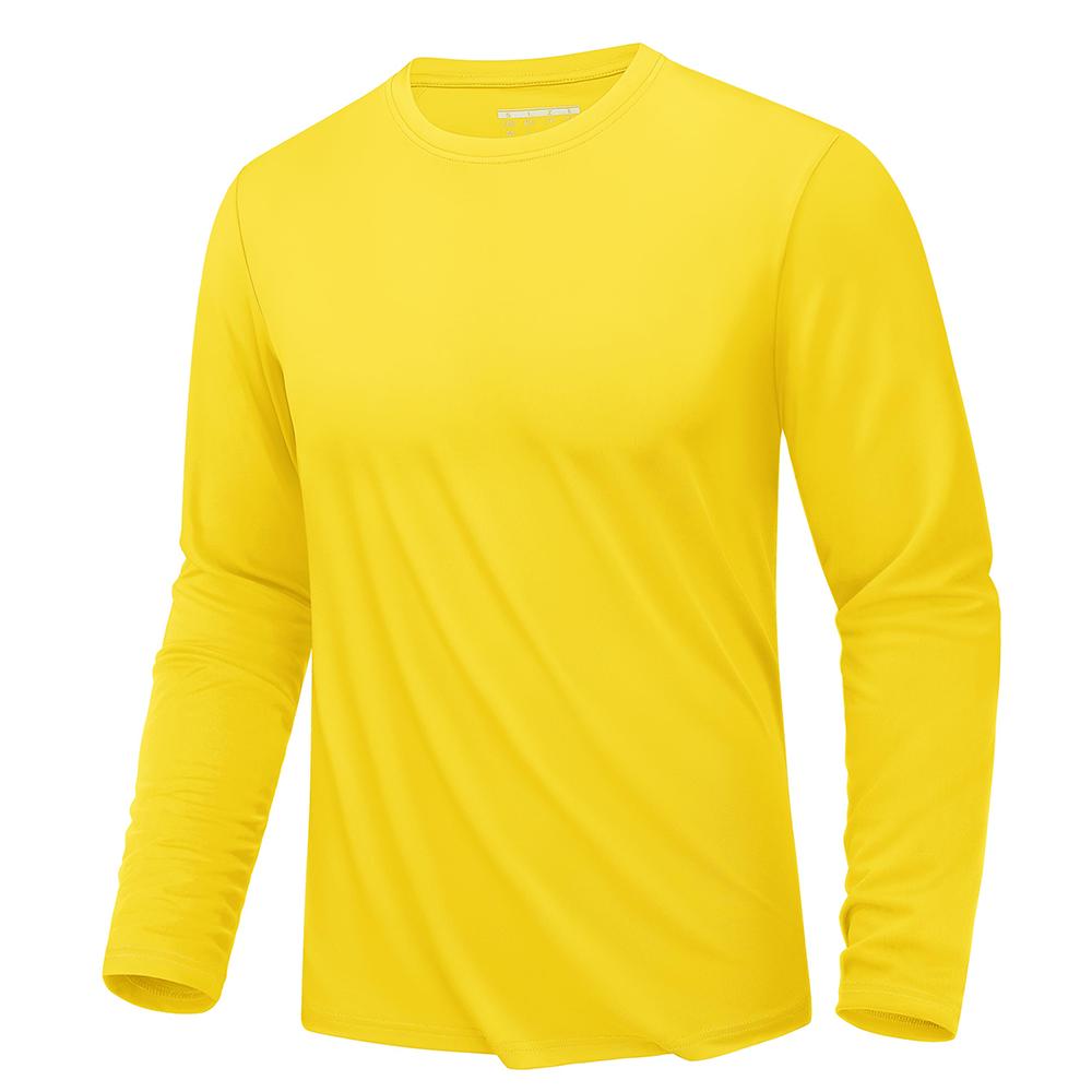 WowClassic Eenvoudige effen kleur heren T-shirts met lange mouwen Outdoor hardloop sport T-shirts Losse ronde hals modieuze tops herfst comfortabele pullover 3XL