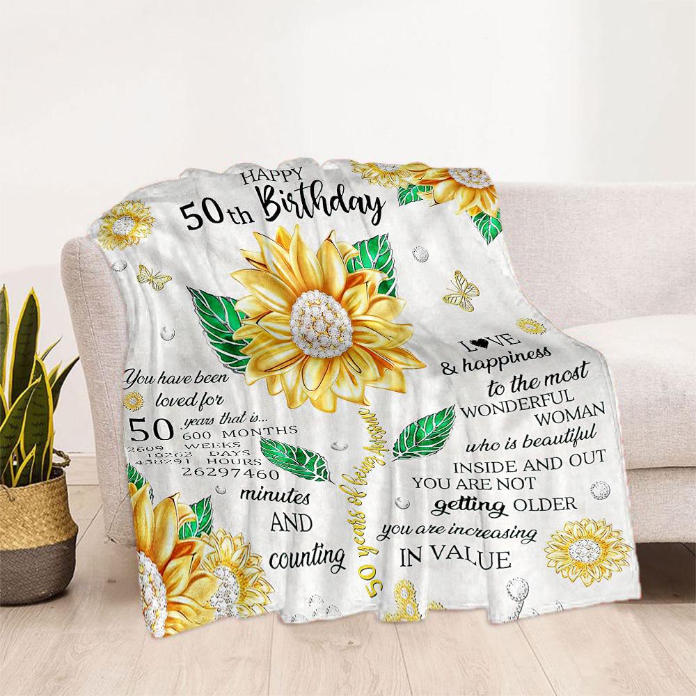 Fifty Fabulous Milestones flannel,Lightweight,Flannel Blanket,Comfortable Blanket, Sofa Blanket, gift blankets,Holiday gift blanket Blankets