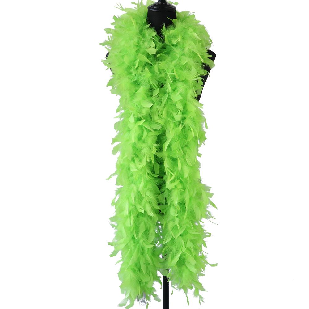 DIY 2 Yards Green Turkey Feather Boa 90g Fluffy Feathers for Craft Fring Wedding Dress Scarft Shawl Decor Costume Sewing Accessories