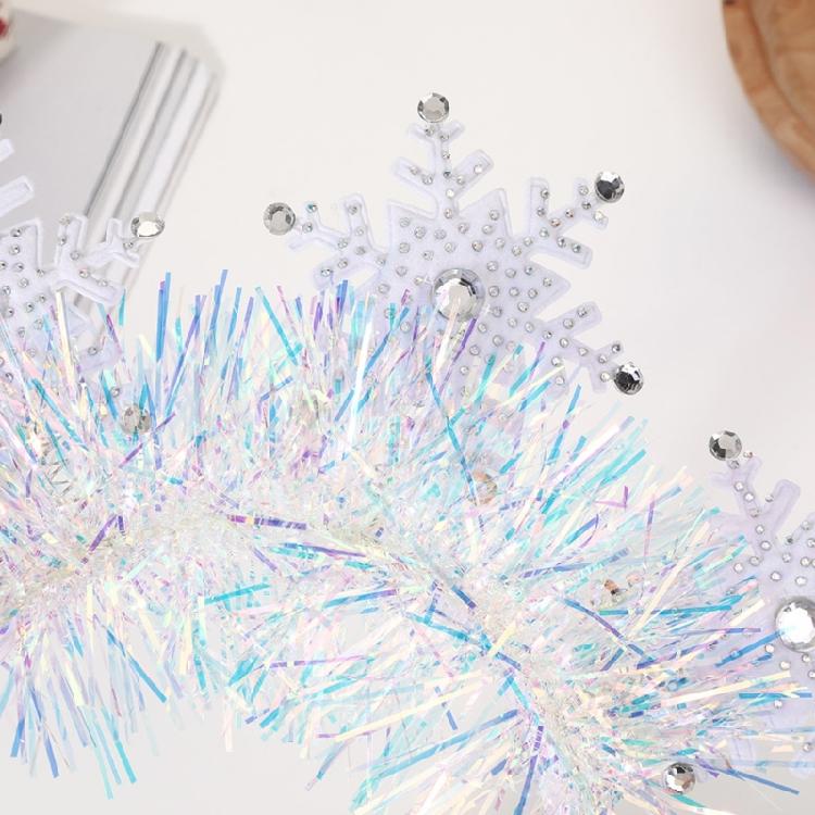 Glittering Rhinestones Snowflake Headband for Women and Girls White Headwear Hair Accessory for Christmas and Winter Fun