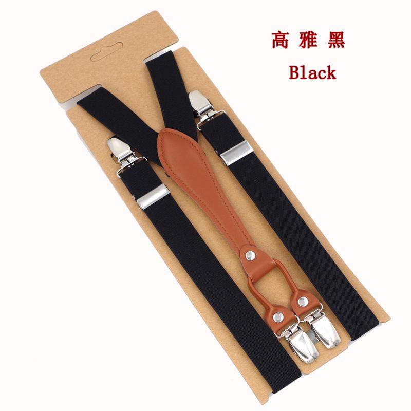 Fashion Suspenders Kids braces New Elastic Adjustable Girl s Suspenders Kids Suspender for Wedding 9colors 2.5cm*105cm чёрный