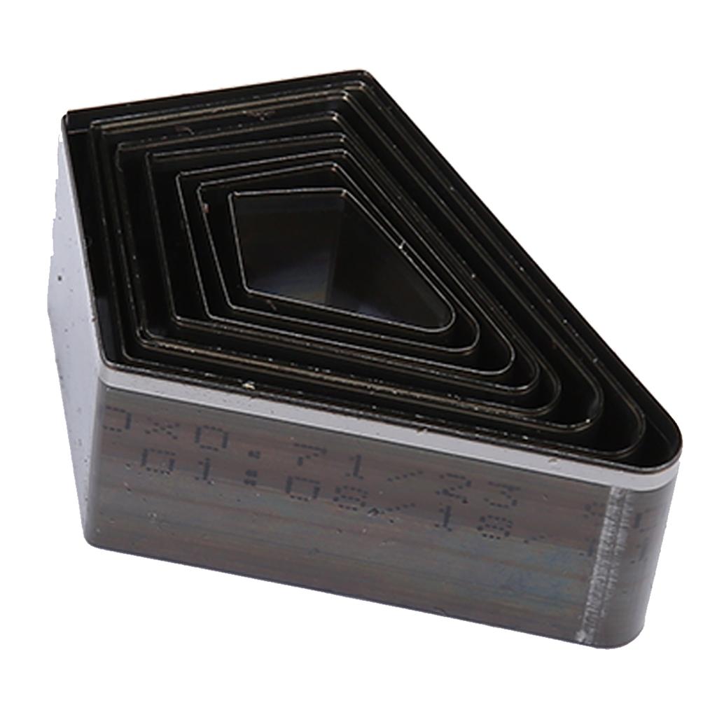 8Pcs Leather Die Cutter Template Cutting Mold Diamond Shape High Carbon Steel Hollow Punching Tool for DIY Craft