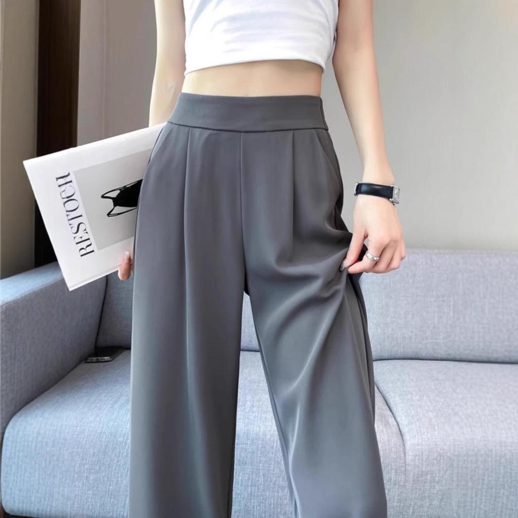 Spring & Autumn Women's High Waist Wide Leg Slimming Suit Pants