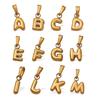 18K Gold Plated Bubble Letter Pendants - 26 English Letters