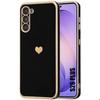 Silicone Case - BOOLING - for Samsung Galaxy S26 Plus - Heart Pattern Shockproof Anti-Scratch - Black
