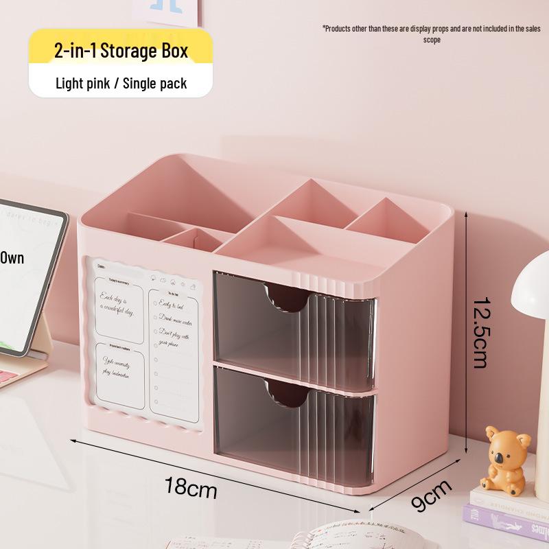 Student Dormitory Pen Holder & Transparent Drawer Storage Box: Multi-functional, Stackable, Office Organizer