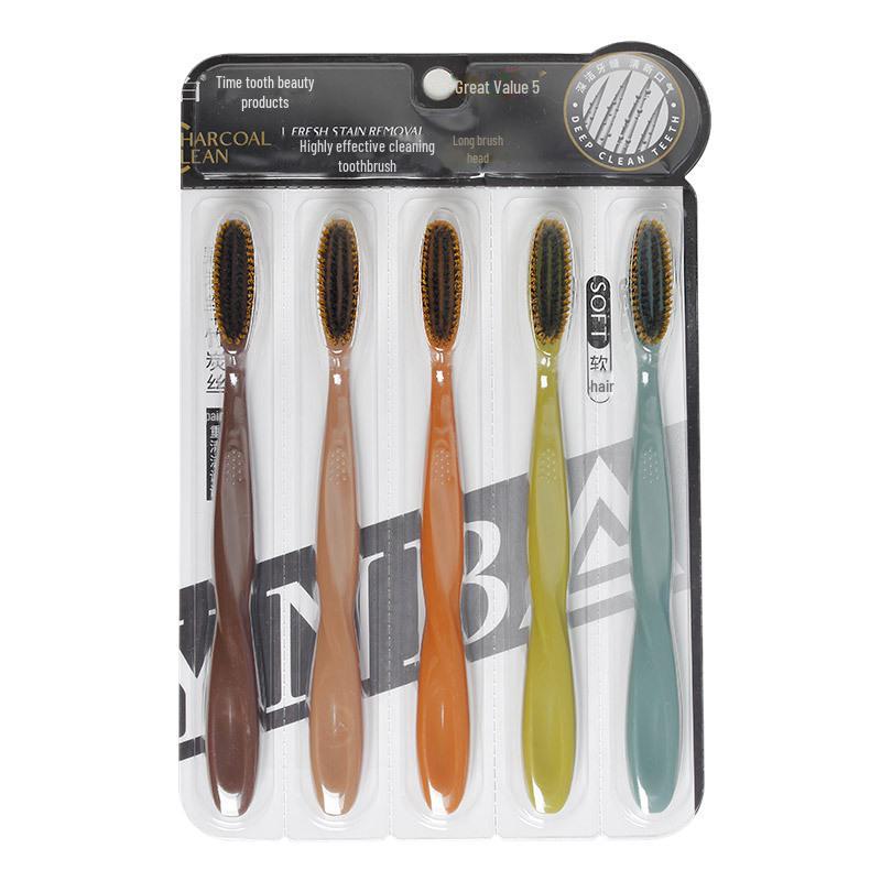 

Зубные щетки Sam s Bamboo Charcoal Silk - 5 шт. в упаковке с длинными головками