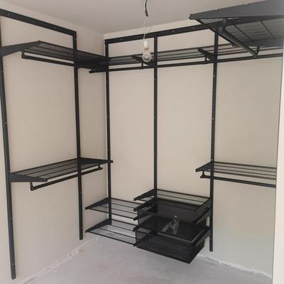 Minimalist Metal Wardrobe & Closet Organizer for Hanging Clothes and Shelves