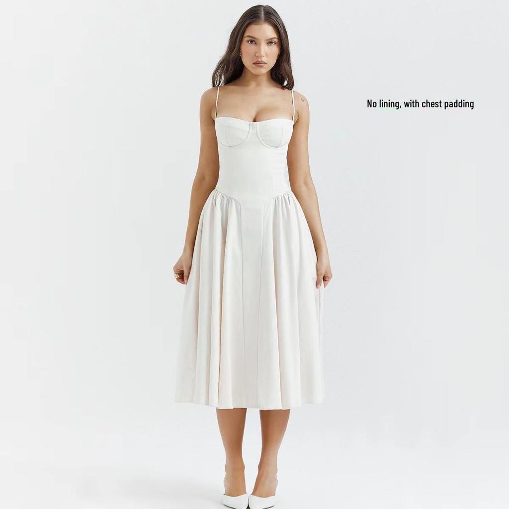 New Arrival Autumn Spaghetti Strap Multi-color Sexy Mid-length Skirt