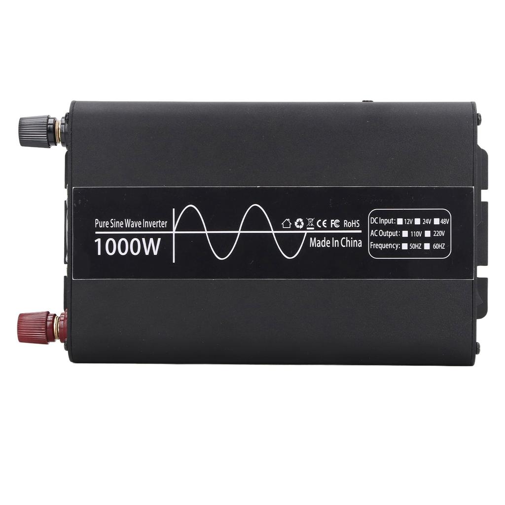 1000W Car Inverter with Universal Outlet Pure Sine Wave DC48V to AC220V Voltage Converter for RV Home Solar System