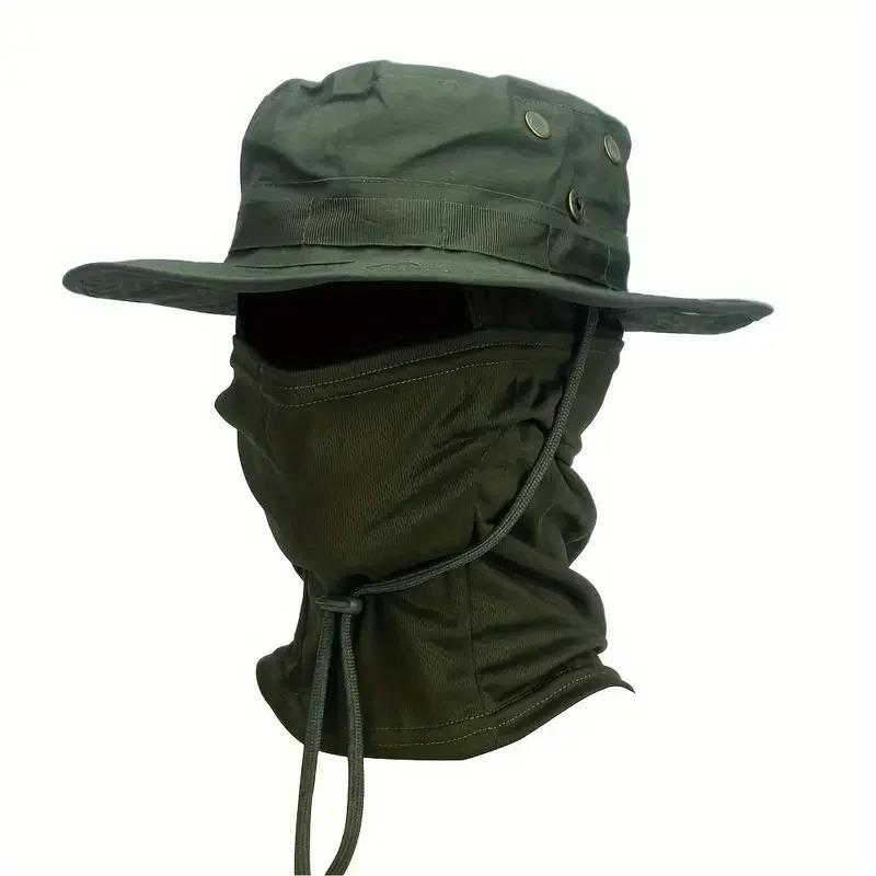 Faltbare weiche Camouflage Boonie-Hut Sturmhauben-Anzug Atmungsaktive Kappe mit breiter Krempe Sonnenschutz für Männer Frauen Outdoor Jagd Angeln