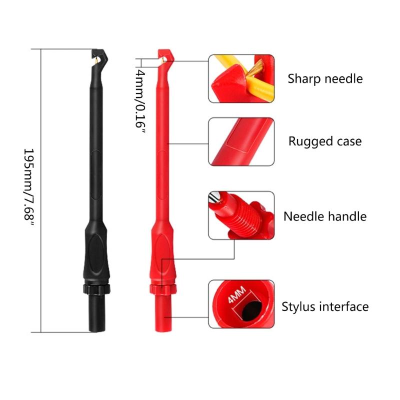 Wire Piercing Test Clips Tool Puncture Probe Multimeter Test Lead 4mm Banana Plug Universal Car Auto Testing Tools