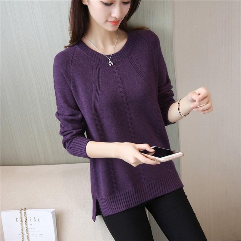 Classic Solid Color Autumn Winter Sweaters Women Long Sleeve Loose Korean All-match Knitting Bottoming Shirt Top