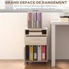 Office Pedestal Unit on Wheels with Drawer Cupboard and Niche for Documents and Suspended Files 40 x 35 x 60 cm Oak