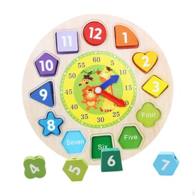 Shape Sorter Clock Time Toy Cognitive Skills Educational Building Blocks Puzzle Kids