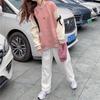 Korean Style Women's Color Block Baseball Jacket - Spring/Autumn Harajuku Street Fashion