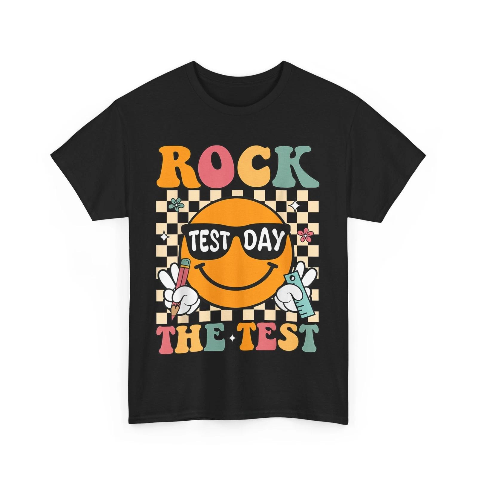 Testing Day T-shirt, Rock The Test Test Day Teacher Students Funny T-shirt L
