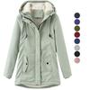 Warm Hooded Parka Coat for Women Cinched Waist Large Size Zip Up Outerwear BRIGH DEER