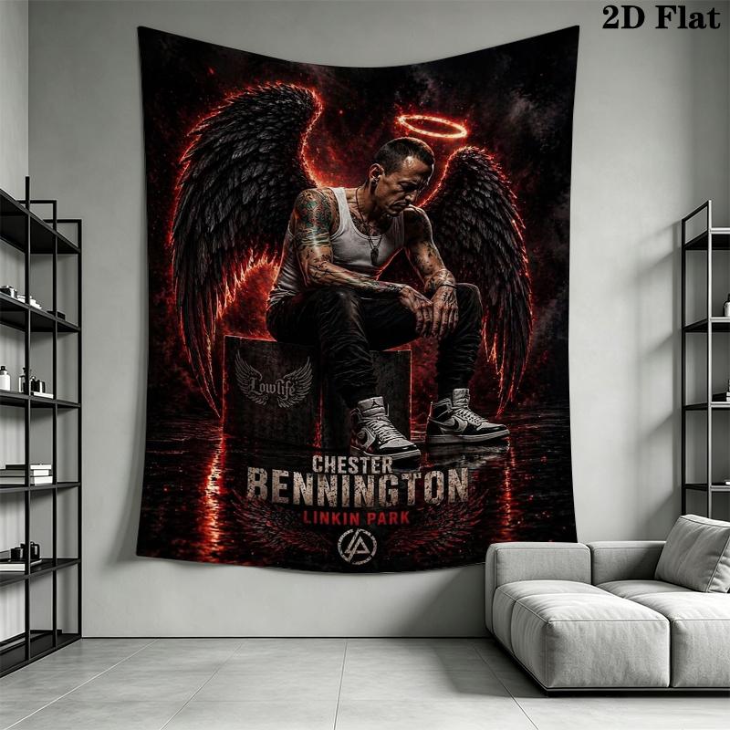 Linkin Park Wall Tapestry Aesthetic Wall Hanging Printed Fabric Blanket Decorative Tapestries for Bedroom Living Room Home Decor