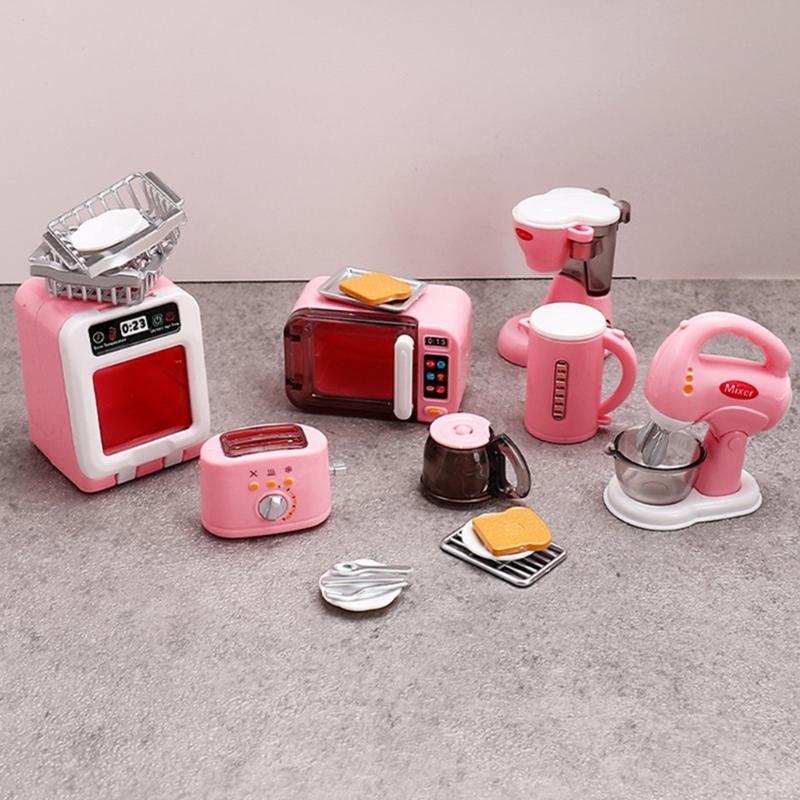 11Pcs Miniature Dollhouses Kitchen Appliances Set Realistic ABS Toy Accessories For Kids Pretend Play