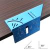 Multifunktionale Winkelmesslatte aus Aluminiumlegierung mit 45/90-Grad-Anreißlehre und Scharnierlochpositionierung.