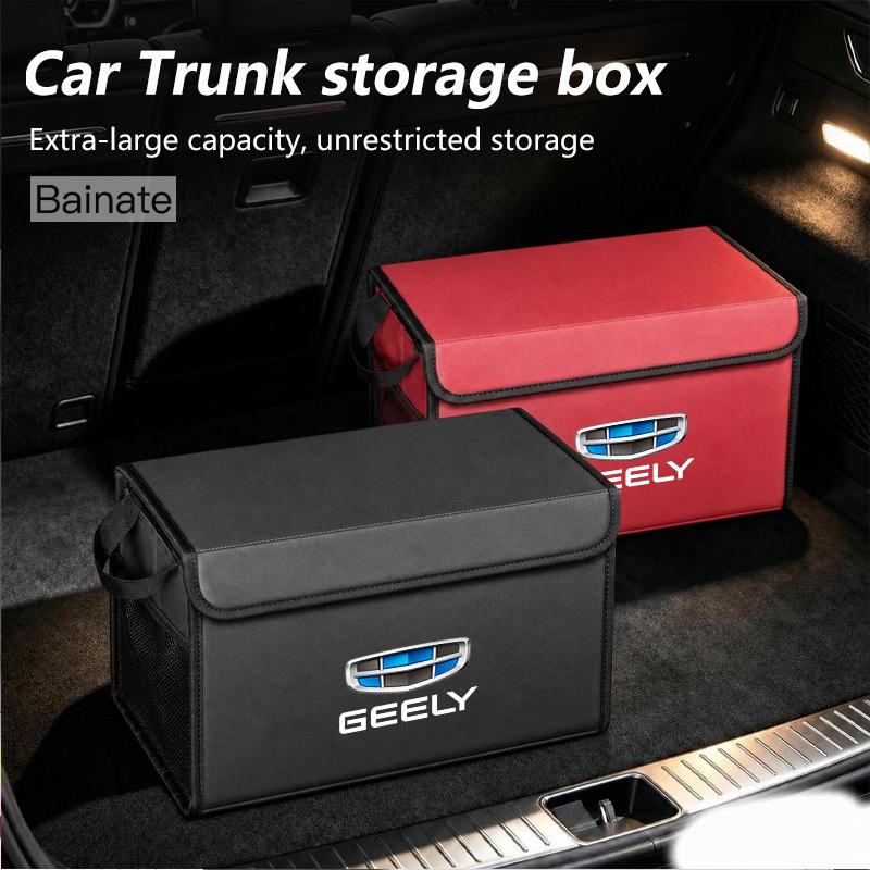 Car Trunk Storage Box, For GEELY GX2 GC2 GC6 Ck BINYUE BOYUE Emgrand EMGRAND PU Pickup, Leather Stowing Tidying Bag Accessories