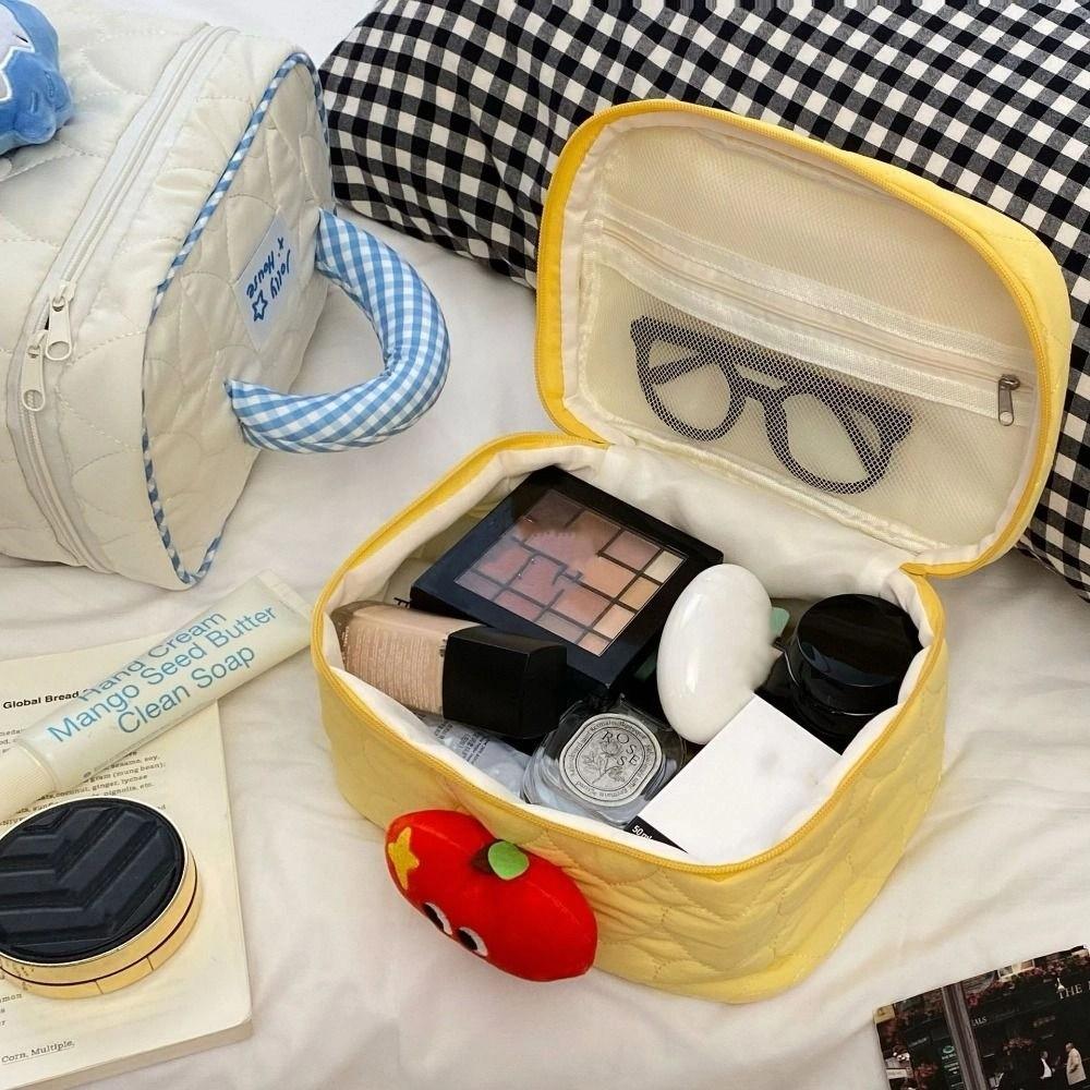 Dopamine Color Handheld Cosmetic Case House-shaped Toiletry Bag Cute Cabin Makeup Bag  Travel