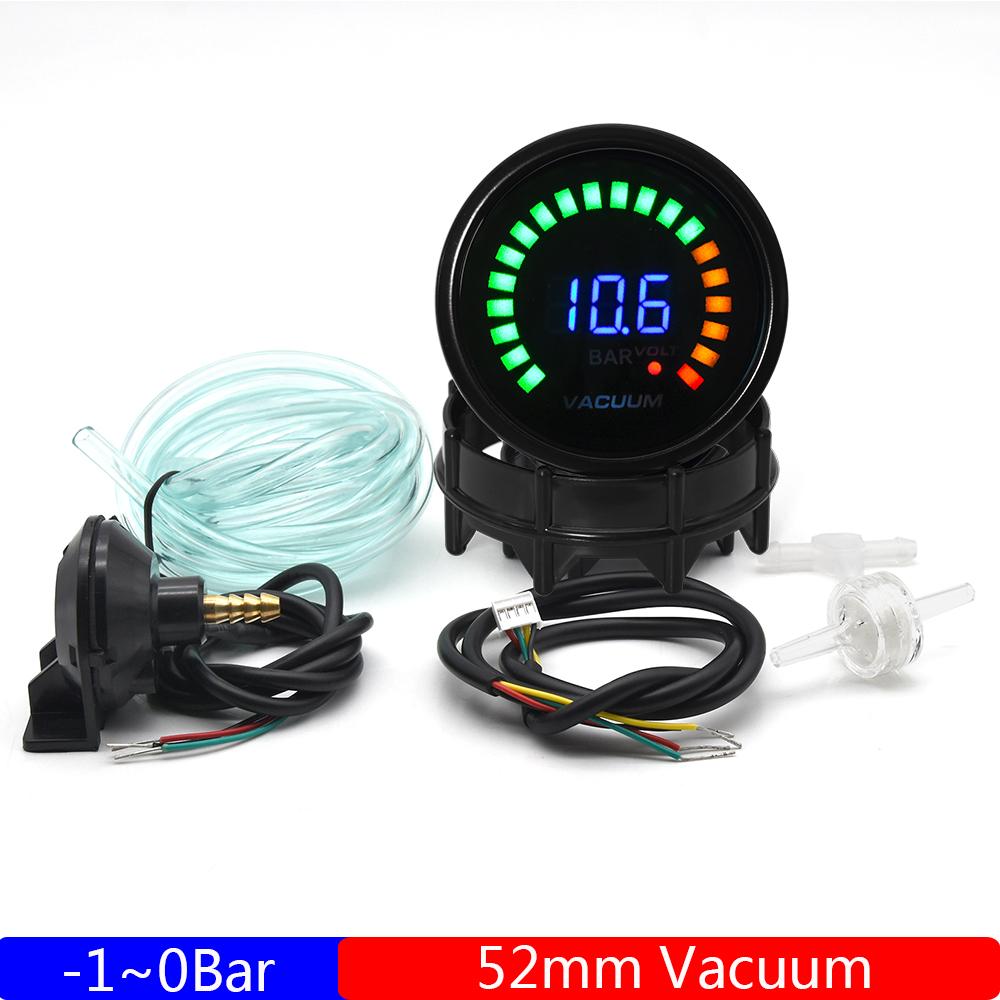 

Датчик вакуума для автомобиля с дымчатым стеклом -1~0 бар Цифровой вакуумметр с датчиком 2 52 мм Гоночный измерительный прибор для бензинового автомобиля DC12V