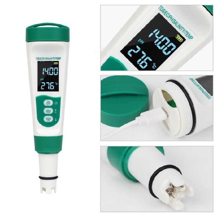 Advanced 5 In 1 Water Quality Testing Device for  TDS  Salinity & Temperature for Household Field Applications