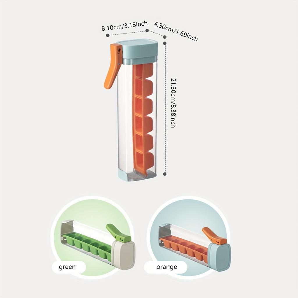 6pcs Plastic Ice Cube Trays, Single-Handed Press, Small Ice Molds for Refrigerator, Food-Grade Ice Storage Boxes, Home Use, Large Ice Trays