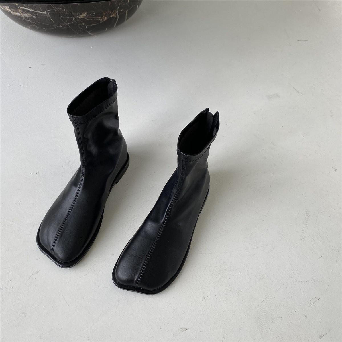 

Женские ботинки Мартина осень-зима 2025 новая голова манго бархат британский стиль короткие ботинки на плоской подошве с задней молнией короткие ботинки 35