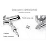 A84X-Airbrush Kit Double Action 0.2Mm Air 0.5Mm Fluid Tips Needles Nozzles And Hose Adapter For Painting Nails Cake Tattoo
