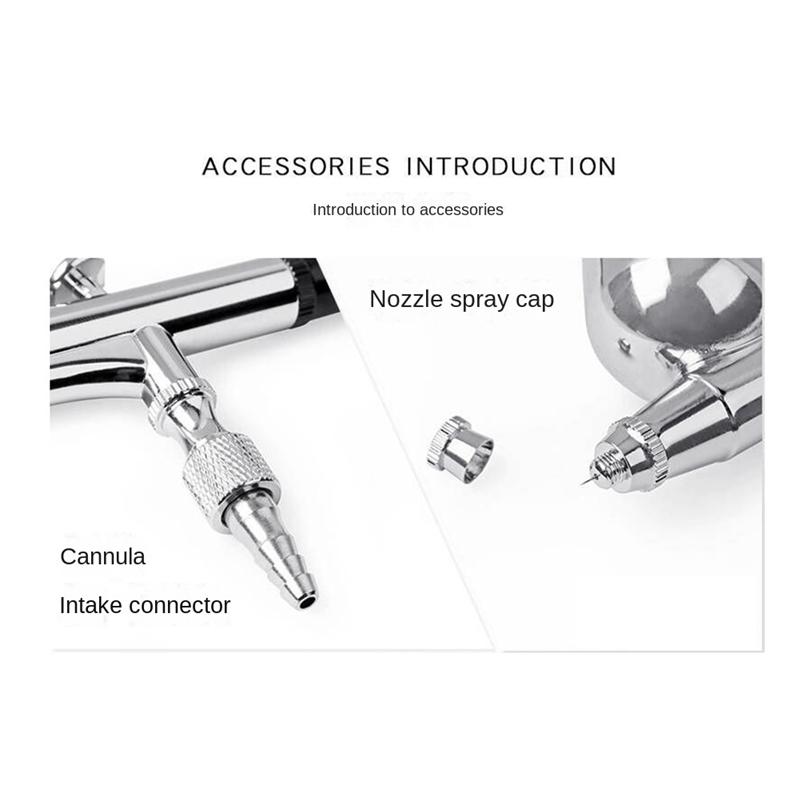 A84X-Airbrush Kit Double Action 0.2Mm Air 0.5Mm Fluid Tips Needles Nozzles And Hose Adapter For Painting Nails Cake Tattoo