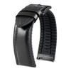 BINLUN Leather Watch Band with Inner Breathable Hybrid Quick Release Watch Smartwatch Unisex Black Rubber, Strap, Strap, (Black, 22mm, Buckle)