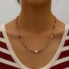 Bohemian Handmade Colorful Beads Chain Necklaces Tassels Pearl Pendant Jewelry For Women Accessories N0368