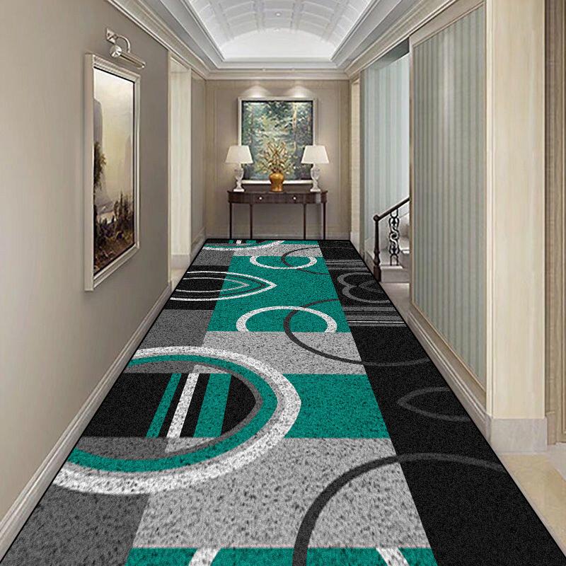 Nordický geometrický vzor Dlouhý koberec do chodby Protiskluzový koberec na schodiště Hotelová hala Chodbový běhoun Omyvatelný Pokojový dekor Podložky na podlahu
