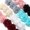 2pcs 5.5cm Chiffon Fabric Flowers Colorful Burnt Edge Artificial Flowers For Wedding Party DIY Handmade Clothing Headwear Decor