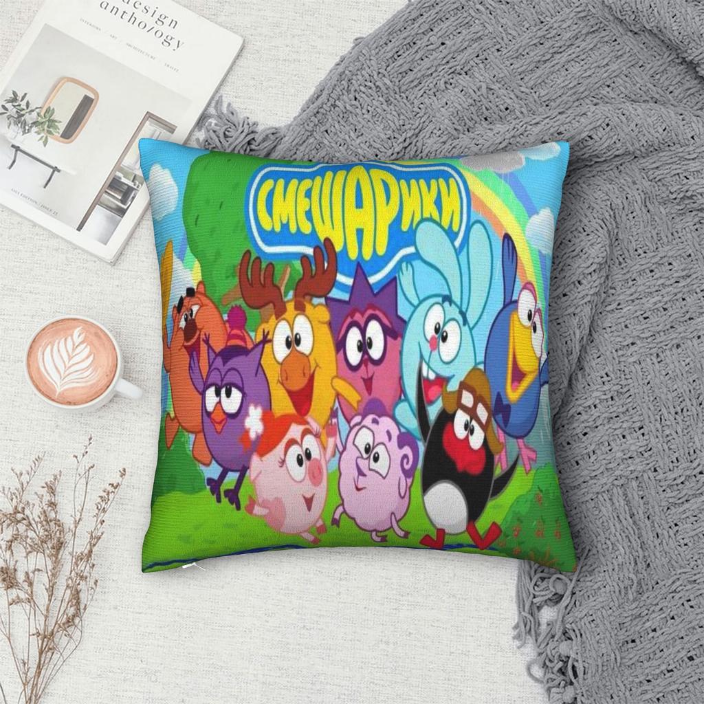 KikoRiki Animation Cartoon Pillowcase Merch Printed Cushion Cover Throw Pillow Cover Home Decor Square Multiple Sizes